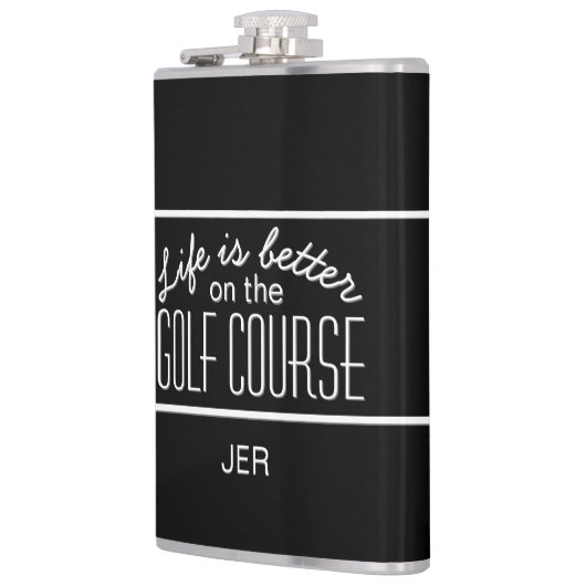 Het leven is beter op Golfcursus Quote Monogramed Heupfles (Links)