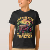 Het leven is beter op Grandpas Tractor T-shirt (Voorkant)