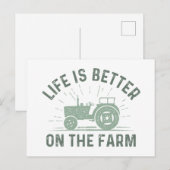Het leven is beter op het Boerderij Briefkaart (Voorkant / Achterkant)