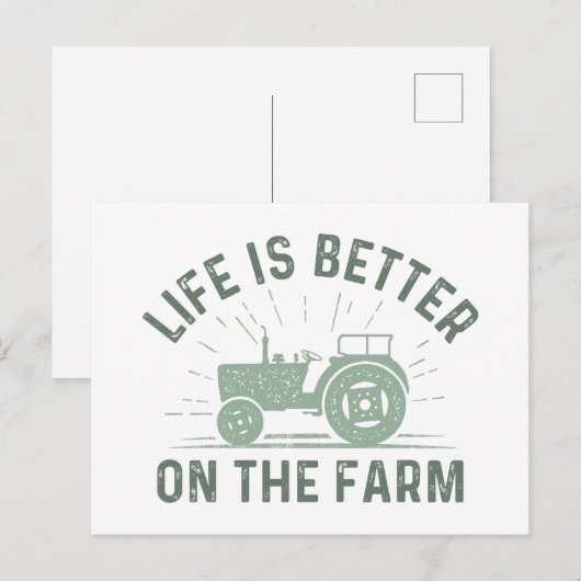 Het leven is beter op het Boerderij Briefkaart (Voorkant / Achterkant)