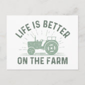 Het leven is beter op het Boerderij Briefkaart (Voorkant)