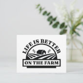 Het leven is beter op het Boerderij Briefkaart (Staand voorkant)