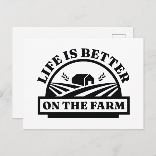Het leven is beter op het Boerderij Briefkaart (Voorkant / Achterkant)