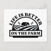 Het leven is beter op het Boerderij Briefkaart (Voorkant)