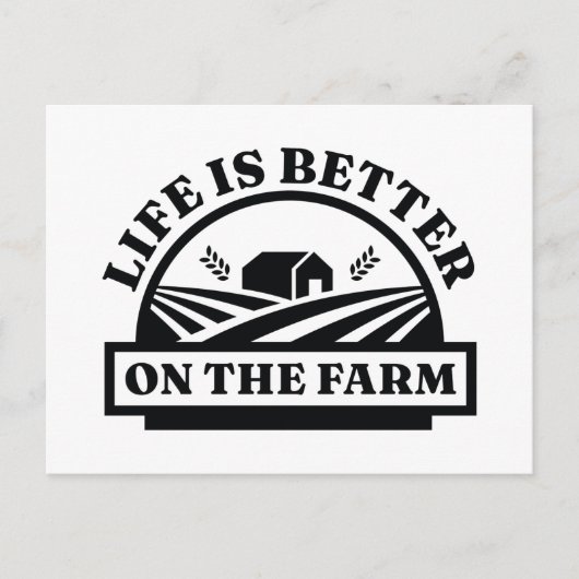 Het leven is beter op het Boerderij Briefkaart (Voorkant)