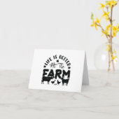 Het leven is beter Op het Boerderij GEPERSONALISEE Kaart (Gele Bloem)