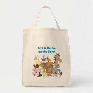 Het leven is beter op het Boerderij - Grocery Bag Tote Bag