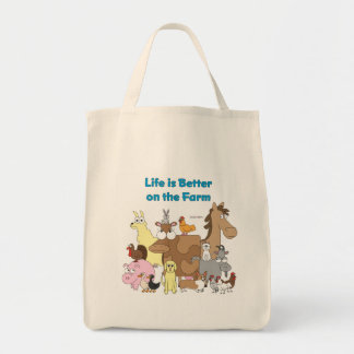 Het leven is beter op het Boerderij - Grocery Bag Tote Bag