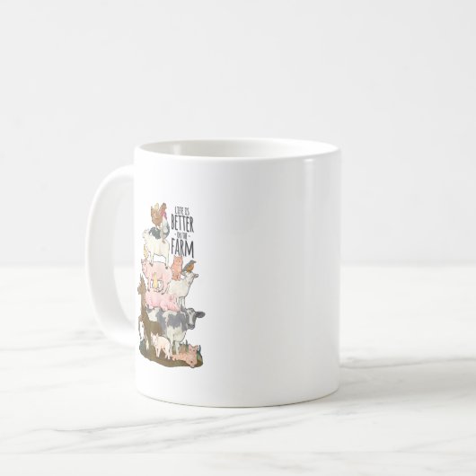 Het leven is beter op het Boerderij. Koffiemok (Voorkant links)