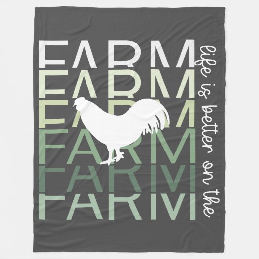 Het leven is beter op het Boerderij met rooster Fleece Deken (Voorkant)