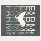 Het leven is beter op het Boerderij met rooster Fleece Deken (Voorkant (Horizontaal))