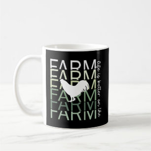 Het leven is beter op het Boerderij met rooster Koffiemok