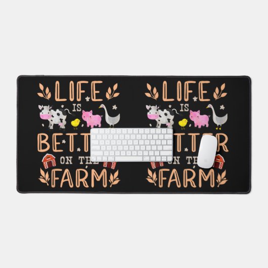 Het leven is beter op het Boerderij schattige dier Bureaumat (Keyboard & Muis)
