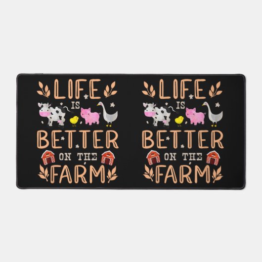 Het leven is beter op het Boerderij schattige dier Bureaumat (Voorkant)