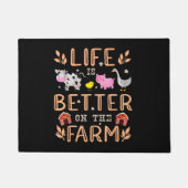 Het leven is beter op het Boerderij schattige dier Deurmat (Voorkant)