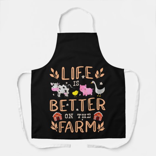 Het leven is beter op het Boerderij schattige dier Schort (Voorkant)