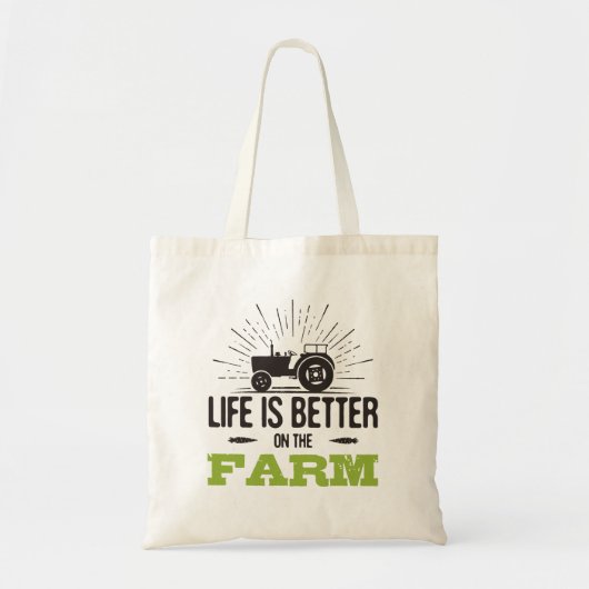 Het leven is beter op het Boerderij Tote Bag (Voorkant)