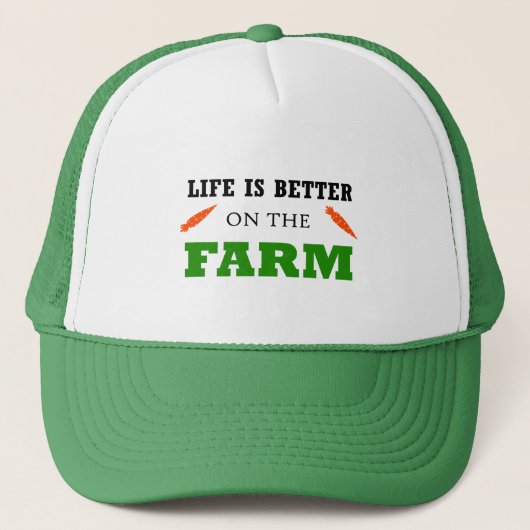Het leven is beter op het boerderij trucker pet (Voorkant)