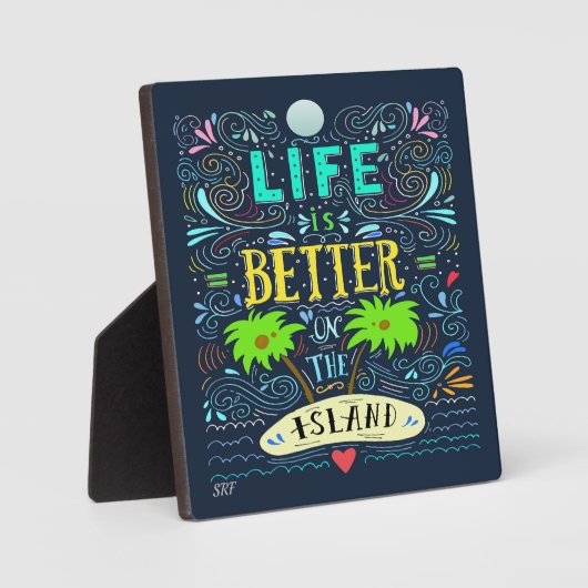 Het leven is beter op het eiland fotoplaat (Voorkant)