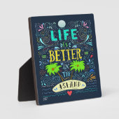 Het leven is beter op het eiland Plaque Fotoplaat (Voorkant)