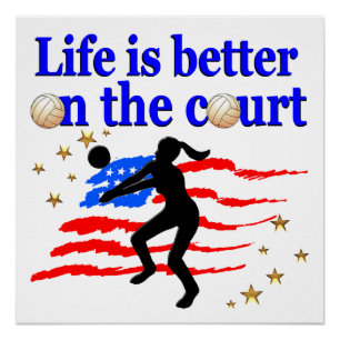 HET LEVEN IS BETER OP HET HOF USA VOLLEYBAL ONTWER POSTER