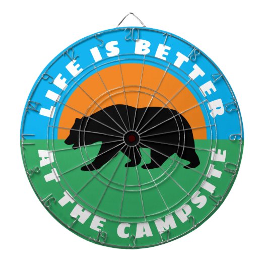 Het leven is beter op het kampeerterrein beren dar dartbord (Voorkant)