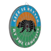 Het leven is beter op het kampeerterrein beren dar dartbord (Voorkant Links)