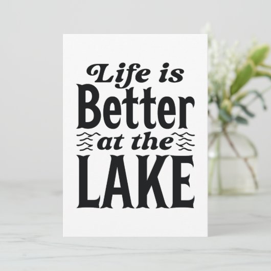 Het leven is beter op het meer bedankkaart (Staand voorkant)