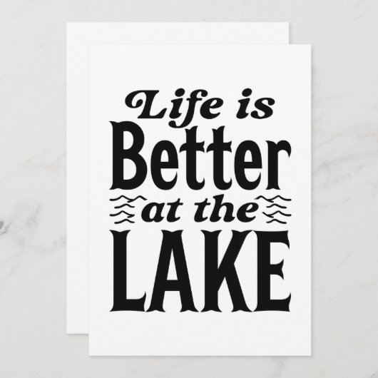 Het leven is beter op het meer bedankkaart (Voorkant / Achterkant)