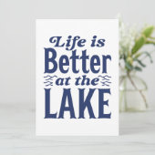 Het leven is beter op het meer bedankkaart (Staand voorkant)