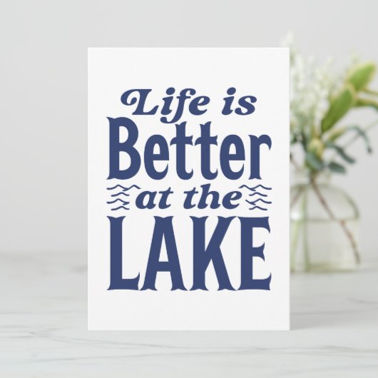 Het leven is beter op het meer bedankkaart (Staand voorkant)
