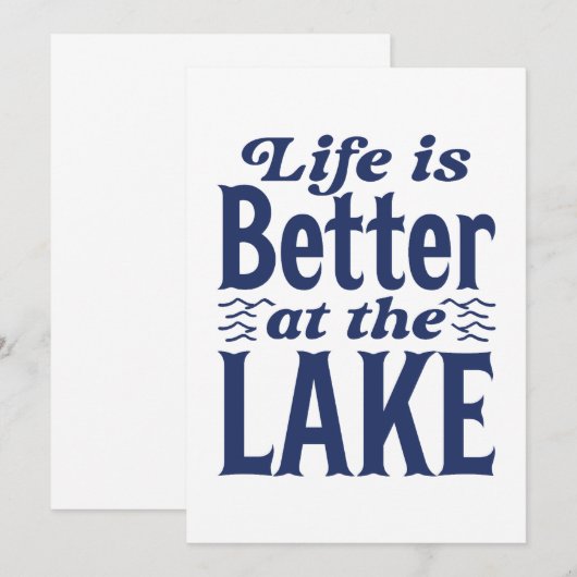 Het leven is beter op het meer bedankkaart (Voorkant / Achterkant)