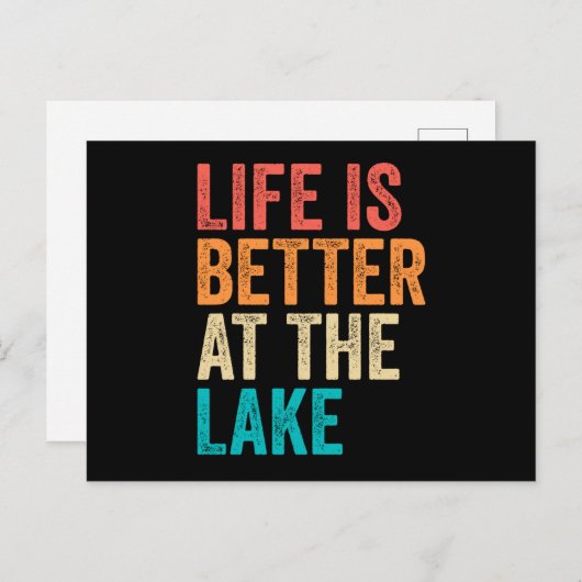Het leven is beter op het meer briefkaart (Voorkant / Achterkant)