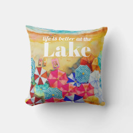 Het leven is beter op het meer buitenkussen