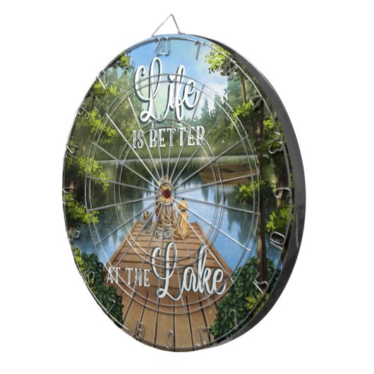 Het leven is beter op het meer dartbord (Voorkant Rechts)