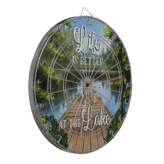 Het leven is beter op het meer dartbord (Voorkant Links)