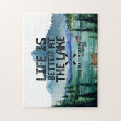 Het leven is beter op het meer | Familienaam Legpuzzel (Verticaal)