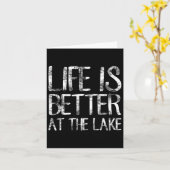 Het leven is beter op het meer Funny Camping Vist Kaart (Gele Bloem)