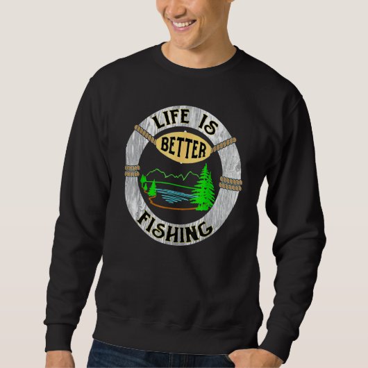 Het leven is beter op het meer Funny Camping Vist  Trui (Voorkant)