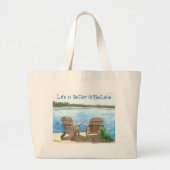 Het leven is beter op het meer grote tote bag (Voorkant)