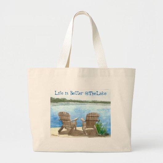 Het leven is beter op het meer grote tote bag (Voorkant)