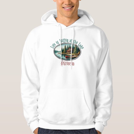 Het leven is beter op het meer hoodie (Voorkant)