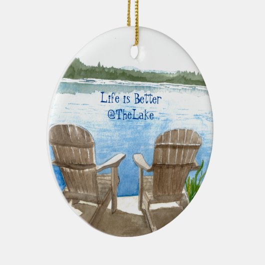 Het leven is beter op het meer keramisch ornament (Rechts)