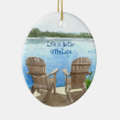 Het leven is beter op het meer keramisch ornament (Rechts)