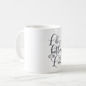 Het leven is beter op het meer koffiemok (Voorkant links)