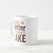 Het leven is beter op het meer koffiemok (Voorkant links)