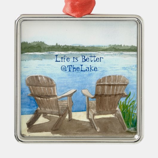 Het leven is beter op het meer metalen ornament (Voorkant)