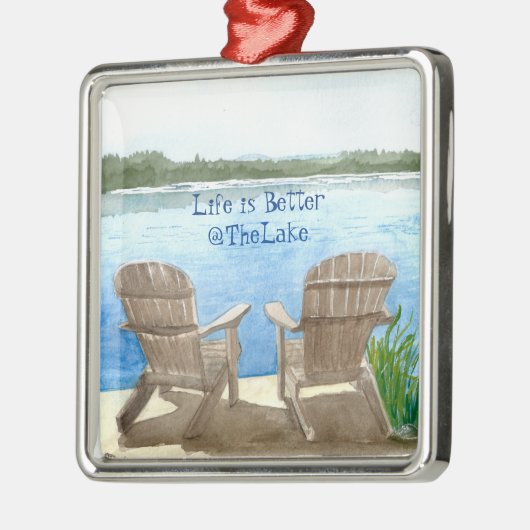 Het leven is beter op het meer metalen ornament (Links)