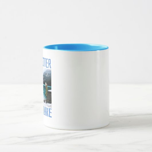 Het leven is beter op het meer mok (Midden)