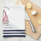 Het leven is beter op het meer Nautical Theedoek (Quarter Fold)